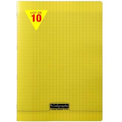Calligraphe 18024Cpack Un lot de 10 Cahiers Agrafés Jaunes (une Marque de Clairefontaine) A4 21x29,7 cm 48 Pages Grands Carreaux Papier Blanc 90 g Couverture Polypro Transparent - Publicité Calligraphe 18024Cpack Un lot de 10 Cahiers Agrafés Jaunes (une Marque de Clairefontaine) A4 21x29,7 cm 48 Pages Grands Carreaux Papier Blanc 90 g Couverture Polypro Transparent - Publicité
