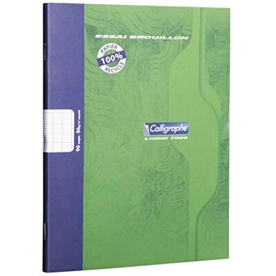Clairefontaine Calligraphe 2196C Un Cahier de Brouillon Agrafé Verts (une Marque de ) 17x22 cm 96 Pages Grands Carreaux Papier 56 g 100% Recyclé Couverture Carte Offset - Publicité Clairefontaine Calligraphe 2196C Un Cahier de Brouillon Agrafé Verts (une Marque de ) 17x22 cm 96 Pages Grands Carreaux Papier 56 g 100% Recyclé Couverture Carte Offset - Publicité