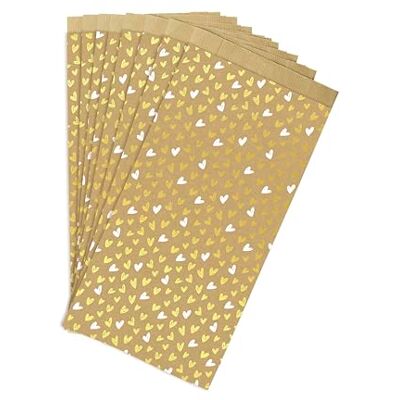 Clairefontaine 394116C Sachet 50 pochettes Kraft 16x30+5cm Cœurs - Publicité Clairefontaine 394116C Sachet 50 pochettes Kraft 16x30+5cm Cœurs - Publicité
