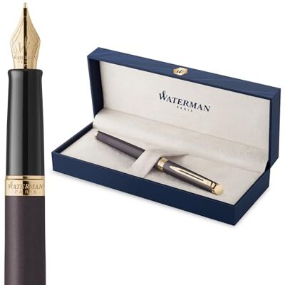 Waterman Hémisphère Stylo plume L'édition discrète Noir Lave Plume moyenne en acier inoxydable Encre bleue Coffret cadeau - Publicité Waterman Hémisphère Stylo plume L'édition discrète Noir Lave Plume moyenne en acier inoxydable Encre bleue Coffret cadeau - Publicité