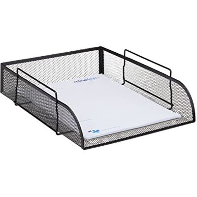 Relaxdays Corbeille à Courrier maille métal bac à documents empilable trieur de bureau A4 lxP: 26x33,5 cm, noir - Publicité Relaxdays Corbeille à Courrier maille métal bac à documents empilable trieur de bureau A4 lxP: 26x33,5 cm, noir - Publicité