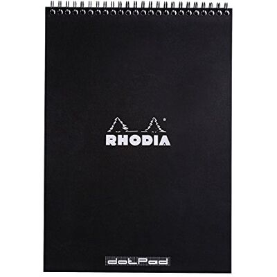 Rhodia 185039C Notepad Bloc-Notes à Spirale (Reliure Intégrale) Noir A4 21 x 29,7 cm Pointillés Dot 80 F Détachables Papier Clairefontaine 80 g/m² Couverture en Carte Enduite - Publicité Rhodia 185039C Notepad Bloc-Notes à Spirale (Reliure Intégrale) Noir A4 21 x 29,7 cm Pointillés Dot 80 F Détachables Papier Clairefontaine 80 g/m² Couverture en Carte Enduite - Publicité