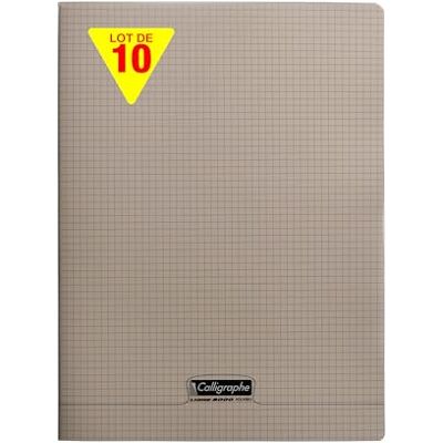 Calligraphe 18476Cpack Un lot de 10 Cahiers Agrafés Gris (une Marque de Clairefontaine) 24x32 cm 48 Pages Petits Carreaux Papier Blanc 90 g Couverture Polypro Transparent - Publicité Calligraphe 18476Cpack Un lot de 10 Cahiers Agrafés Gris (une Marque de Clairefontaine) 24x32 cm 48 Pages Petits Carreaux Papier Blanc 90 g Couverture Polypro Transparent - Publicité