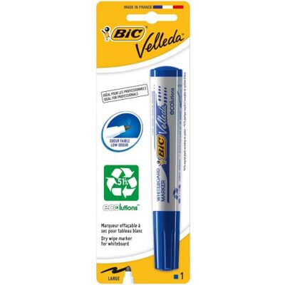 BIC Marqueur Velleda 1701 Blister de Feutre Effaçable à sec Bleu - Publicité BIC Marqueur Velleda 1701 Blister de Feutre Effaçable à sec Bleu - Publicité
