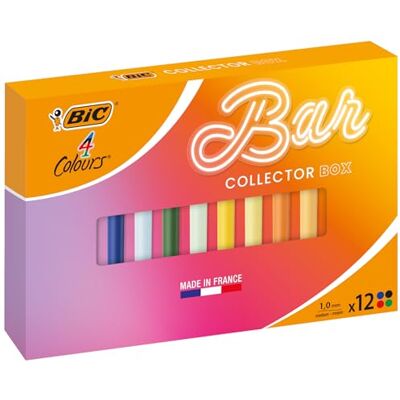 BIC 4 Couleurs Le Bar à Couleurs Stylos-Bille Rétractables à Pointe Moyenne (1,0 mm) Corps Uni Couleurs Assorties, Coffret de 12 - Publicité BIC 4 Couleurs Le Bar à Couleurs Stylos-Bille Rétractables à Pointe Moyenne (1,0 mm) Corps Uni Couleurs Assorties, Coffret de 12 - Publicité