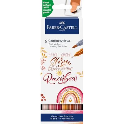 Faber-Castell Marqueurs Goldfaber Aqua Dual Boho, 6 couleurs - Publicité Faber-Castell Marqueurs Goldfaber Aqua Dual Boho, 6 couleurs - Publicité