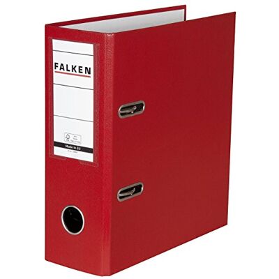 FALKEN Classeur en plastique PP couleur format spécial. Fabriqué en Allemagne. 8 cm de largeur DIN A5 vertical avec fenêtre interchangeable rouge - Publicité FALKEN Classeur en plastique PP couleur format spécial. Fabriqué en Allemagne. 8 cm de largeur DIN A5 vertical avec fenêtre interchangeable rouge - Publicité
