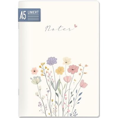 Häfft paper&you® Carnet de notes Classic A5 ligné Flower Joy Idéal pour l'école et le bureau : 64 pages lignées et numérotées en papier 90 g/m², couverture souple et coins arrondis - Publicité Häfft paper&you® Carnet de notes Classic A5 ligné Flower Joy Idéal pour l'école et le bureau : 64 pages lignées et numérotées en papier 90 g/m², couverture souple et coins arrondis - Publicité