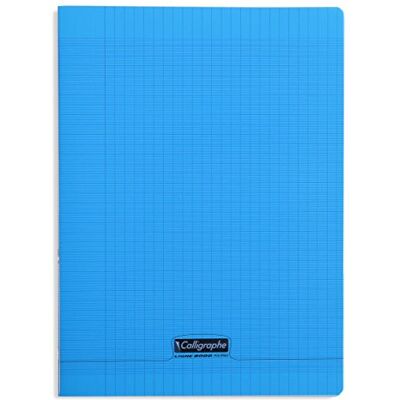Calligraphe CLAIREFONTAINE 8000 POLYPRO, Cahier piqué bleu 24x32cm 192p séyès 90g - Publicité Calligraphe CLAIREFONTAINE 8000 POLYPRO, Cahier piqué bleu 24x32cm 192p séyès 90g - Publicité