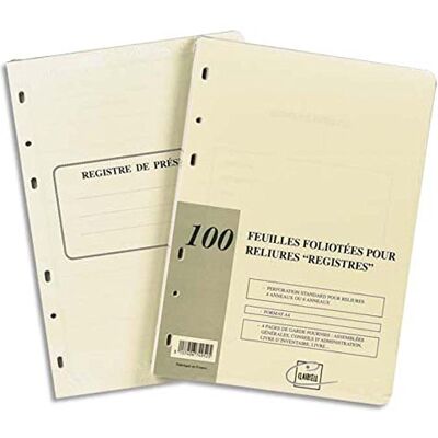 Visiodirect Recharge universelle 100 feuilles foliotées, perforation 6 trous - Publicité Visiodirect Recharge universelle 100 feuilles foliotées, perforation 6 trous - Publicité