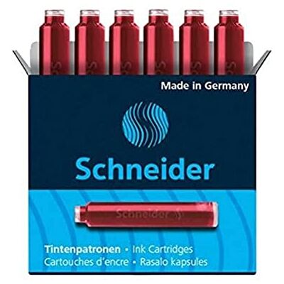 Schneider stylos cartouches d'encre standard pour stylos et autres (rouge - Publicité Schneider stylos cartouches d'encre standard pour stylos et autres (rouge - Publicité
