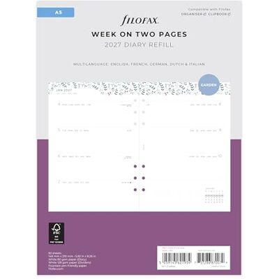 Filofax calendrier Garden Week to view Illustrated Diary Refill Pack A5 2027 - Publicité Filofax calendrier Garden Week to view Illustrated Diary Refill Pack A5 2027 - Publicité