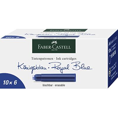 Faber-Castell Lot de 6 cartouches pour stylo-plume Bleu - Publicité Faber-Castell Lot de 6 cartouches pour stylo-plume Bleu - Publicité