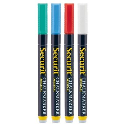 SECURIT Set de 4 Marqueurs à Craie Liquide Pointe 1-2 mm Multicolore - Publicité SECURIT Set de 4 Marqueurs à Craie Liquide Pointe 1-2 mm Multicolore - Publicité