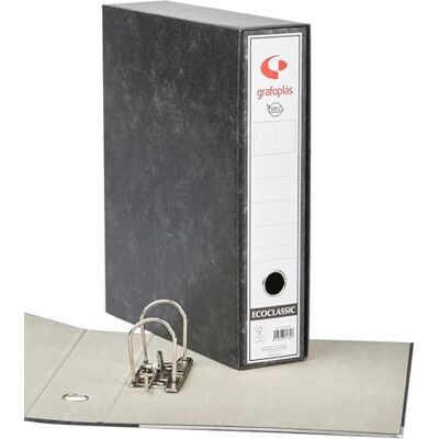 Grafoplás Classeur AZ avec boîte Taille Folio Oiseau avant Anneaux à levier nickelés 65 mm Noir Cantonnière longue Carton doublé intérieur et extérieur Ecoclassic Certifié FSC - Publicité Grafoplás Classeur AZ avec boîte Taille Folio Oiseau avant Anneaux à levier nickelés 65 mm Noir Cantonnière longue Carton doublé intérieur et extérieur Ecoclassic Certifié FSC - Publicité