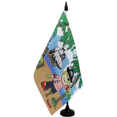 AZ FLAG Drapeau De Table Garçon pirate île au trésor 21x14 cm Petit Drapeau Corsaire De Bureau 100% Polyester Avec Hampe De 25cm Et Socle En Plastique Noir - Publicité AZ FLAG Drapeau De Table Garçon pirate île au trésor 21x14 cm Petit Drapeau Corsaire De Bureau 100% Polyester Avec Hampe De 25cm Et Socle En Plastique Noir - Publicité