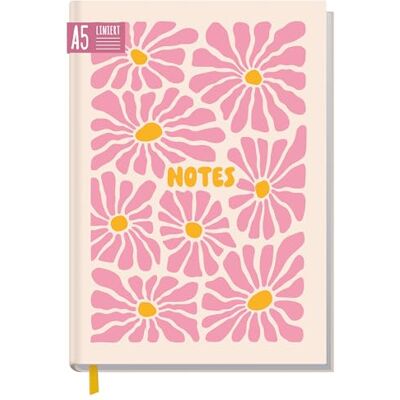 Häfft Trendstuff by ® Carnet de notes A5 ligné "Pink Flowers" Journal intime, livre d'idées, cahier d'écriture, 124 pages avec des lignes, couverture flexo mais résistante - Publicité Häfft Trendstuff by ® Carnet de notes A5 ligné "Pink Flowers" Journal intime, livre d'idées, cahier d'écriture, 124 pages avec des lignes, couverture flexo mais résistante - Publicité