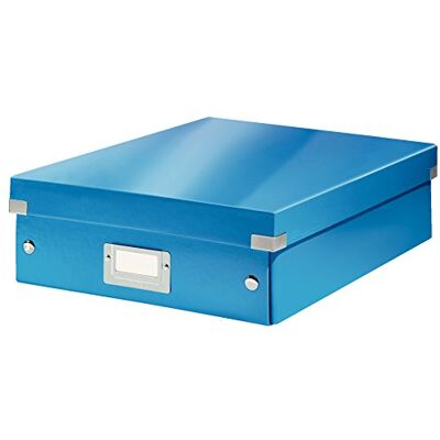 Leitz , Boîte à Compartiments Click et Store A4, Format Medium, Rangement Flexible 2-4 Compartiments, Superposable, Finition PP, Maison Bureau, Bleu WOW, 60580001 - Publicité Leitz , Boîte à Compartiments Click et Store A4, Format Medium, Rangement Flexible 2-4 Compartiments, Superposable, Finition PP, Maison Bureau, Bleu WOW, 60580001 - Publicité