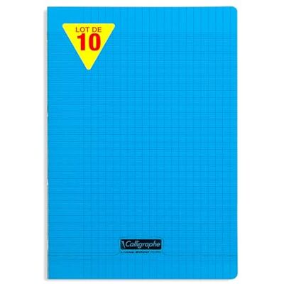 Calligraphe 18022Cpack Un lot de 10 Cahiers Agrafés Bleus (une Marque de Clairefontaine) A4 21x29,7 cm 48 Pages Grands Carreaux Papier Blanc 90 g Couverture Polypro Transparent - Publicité Calligraphe 18022Cpack Un lot de 10 Cahiers Agrafés Bleus (une Marque de Clairefontaine) A4 21x29,7 cm 48 Pages Grands Carreaux Papier Blanc 90 g Couverture Polypro Transparent - Publicité