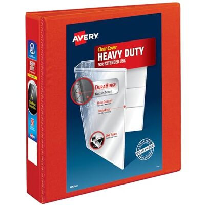 Avery Durable EZD Classeur à anneaux, 1½", Red, 1 - Publicité Avery Durable EZD Classeur à anneaux, 1½", Red, 1 - Publicité