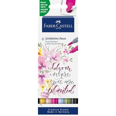 Faber-Castell Goldfaber Aqua Dual Marker Lettering, 6 couleurs - Publicité Faber-Castell Goldfaber Aqua Dual Marker Lettering, 6 couleurs - Publicité