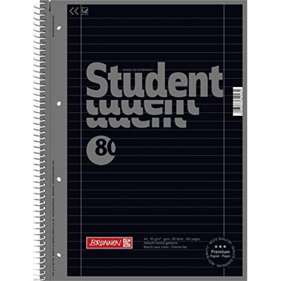BRUNNEN 1067927190 Bloc-notes pour étudiant Colour Code (A4 ligné, linéature 27, 90 g/m², 80 feuilles) Noir - Publicité BRUNNEN 1067927190 Bloc-notes pour étudiant Colour Code (A4 ligné, linéature 27, 90 g/m², 80 feuilles) Noir - Publicité