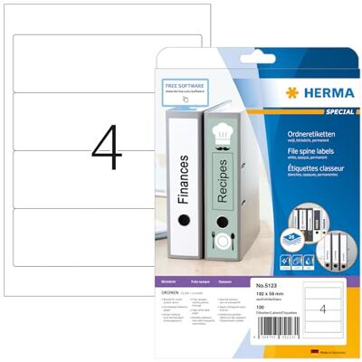 HERMA 5123 Étiquettes opaques pour dossiers - Étiquettes - Publicité HERMA 5123 Étiquettes opaques pour dossiers - Étiquettes - Publicité