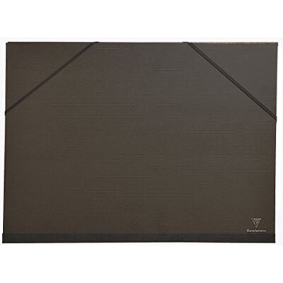 Clairefontaine 48015C Un carton à dessin 3 rabats avec fermeture élastiques 32x45 cm, Noir - Publicité Clairefontaine 48015C Un carton à dessin 3 rabats avec fermeture élastiques 32x45 cm, Noir - Publicité