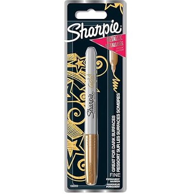 Sharpie marqueurs métalliques permanents pointe fine or Lot de 1 - Publicité Sharpie marqueurs métalliques permanents pointe fine or Lot de 1 - Publicité