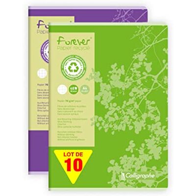 Calligraphe 17125C Un Lot de 10 Cahiers Agrafés Forever (une Marque de Clairefontaine) A4 21x29,7 cm 96 Pages Petits Carreaux Papier 100 % Recyclé 70g Couverture Recyclée Couleurs Aléatoires - Publicité Calligraphe 17125C Un Lot de 10 Cahiers Agrafés Forever (une Marque de Clairefontaine) A4 21x29,7 cm 96 Pages Petits Carreaux Papier 100 % Recyclé 70g Couverture Recyclée Couleurs Aléatoires - Publicité