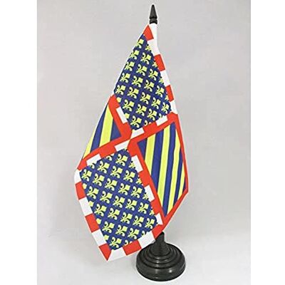 AZ FLAG Drapeau De Table Province de Bourgogne 21x14 cm Petit Drapeau Bourguignon De Bureau 100% Polyester Avec Hampe De 25cm Et Socle En Plastique Noir - Publicité AZ FLAG Drapeau De Table Province de Bourgogne 21x14 cm Petit Drapeau Bourguignon De Bureau 100% Polyester Avec Hampe De 25cm Et Socle En Plastique Noir - Publicité