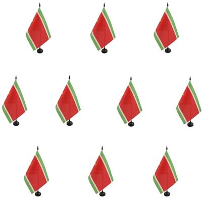AZ FLAG Lot de 10 Drapeau De Table Guadeloupe indépendant 21x14 cm 10 Petits Drapeaux Guadeloupéen Indépendantiste De Bureau 100% Polyester Avec Hampe De 25cm Et Socle En Plastique Noir - Publicité AZ FLAG Lot de 10 Drapeau De Table Guadeloupe indépendant 21x14 cm 10 Petits Drapeaux Guadeloupéen Indépendantiste De Bureau 100% Polyester Avec Hampe De 25cm Et Socle En Plastique Noir - Publicité
