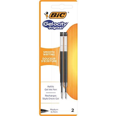 BIC Gel-ocity Quick Dry Recharges Stylos-Gel Rétractables Séchage Ultra-Rapide Pointe Moyenne (0,7 mm) Noir, Blister de 2 - Publicité BIC Gel-ocity Quick Dry Recharges Stylos-Gel Rétractables Séchage Ultra-Rapide Pointe Moyenne (0,7 mm) Noir, Blister de 2 - Publicité