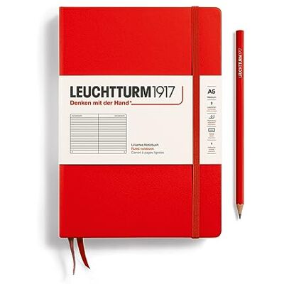 LEUCHTTURM1917 - Medium (A5) - Rouge - Hardcover - Notebook - Publicité LEUCHTTURM1917 - Medium (A5) - Rouge - Hardcover - Notebook - Publicité