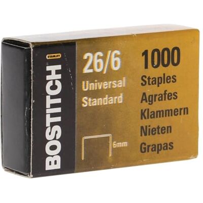 Bostitch Boite de 1000 agrafes 26/6 Standard - Publicité Bostitch Boite de 1000 agrafes 26/6 Standard - Publicité