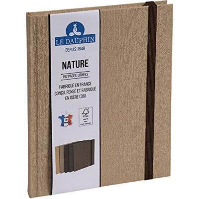 Exacompta Le Dauphin Réf. 267222D 1 carnet Nature imprimé intérieur ligné fermeture élastique marron dimensions 22 x 17 cm format vertical 192 pages couverture couleur marron certifié FSC® - Publicité Exacompta Le Dauphin Réf. 267222D 1 carnet Nature imprimé intérieur ligné fermeture élastique marron dimensions 22 x 17 cm format vertical 192 pages couverture couleur marron certifié FSC® - Publicité