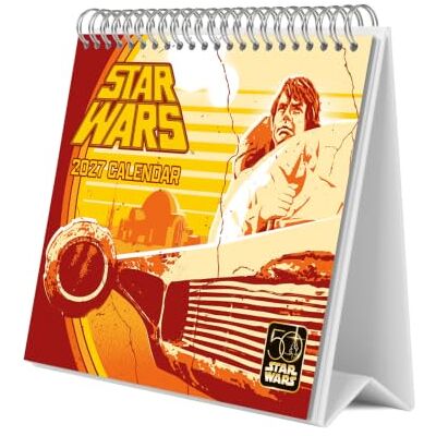 Grupo Erik Star Wars 50e Anniversaire Calendrier de Bureau 2027 Calendrier de Table, 19,5x16,5cm, Planificateur Mensuel, 12 Illustrations, 2 Formats, Boîte de Protection, En 6 Langues - Publicité Grupo Erik Star Wars 50e Anniversaire Calendrier de Bureau 2027 Calendrier de Table, 19,5x16,5cm, Planificateur Mensuel, 12 Illustrations, 2 Formats, Boîte de Protection, En 6 Langues - Publicité