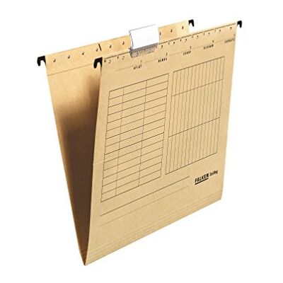 FALKEN Lot de 5 chemises suspendues UniReg. Fabriquées en Allemagne. En carton recyclé pour format DIN A4, ouvertes sur le côté, marron - Publicité FALKEN Lot de 5 chemises suspendues UniReg. Fabriquées en Allemagne. En carton recyclé pour format DIN A4, ouvertes sur le côté, marron - Publicité