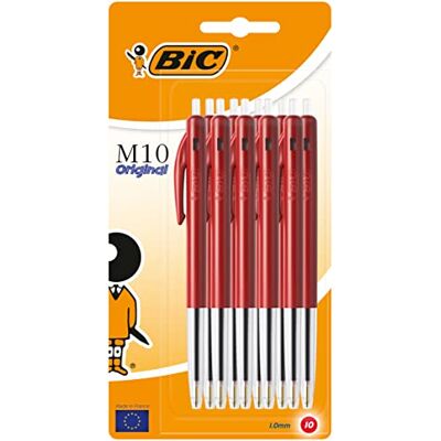 BIC M10 Original Stylos-Bille Rouge, Blister de 10 - Publicité BIC M10 Original Stylos-Bille Rouge, Blister de 10 - Publicité