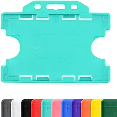 CKB LTD Lot de 10 porte-badges double face rigides en Plastique coulissants à face ouverte Format horizontal ou paysage Pour 2 deux d'identité cartes de 86 x 54 mm crédit CR80 Turquoise - Publicité CKB LTD Lot de 10 porte-badges double face rigides en Plastique coulissants à face ouverte Format horizontal ou paysage Pour 2 deux d'identité cartes de 86 x 54 mm crédit CR80 Turquoise - Publicité