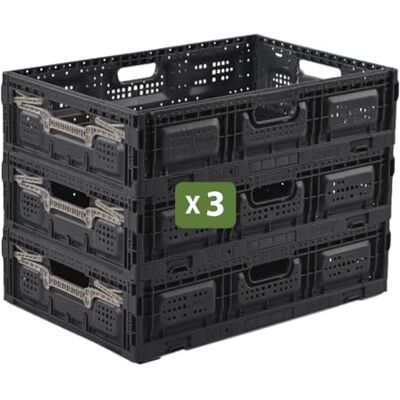 Box and beyond Lot 3 Bacs Rangement Pliables 40 x 60 x 15 cm 31L Charge 15 kg Stockage, Outillage, Bricolage Rangement Facile Robuste Garage, Cave, Buanderie - Publicité Box and beyond Lot 3 Bacs Rangement Pliables 40 x 60 x 15 cm 31L Charge 15 kg Stockage, Outillage, Bricolage Rangement Facile Robuste Garage, Cave, Buanderie - Publicité