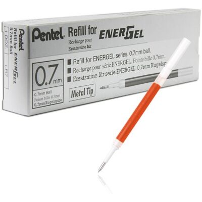 Pentel LR7-F Recharges pour Rollers Energel BL57/77/107/117/407/TRL Orange Lot de 12 - Publicité Pentel LR7-F Recharges pour Rollers Energel BL57/77/107/117/407/TRL Orange Lot de 12 - Publicité