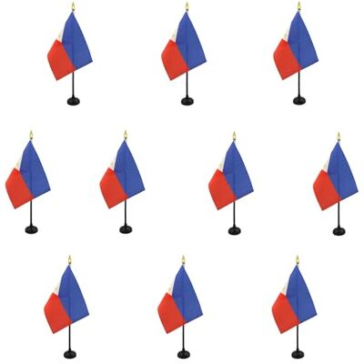 AZ FLAG Lot de 10 Mini Drapeau Porto Rico De Table 15x10 cm 10 Drapeaux Portoricain De Bureau 100% Polyester Avec Hampe Point Dorée - Publicité AZ FLAG Lot de 10 Mini Drapeau Porto Rico De Table 15x10 cm 10 Drapeaux Portoricain De Bureau 100% Polyester Avec Hampe Point Dorée - Publicité