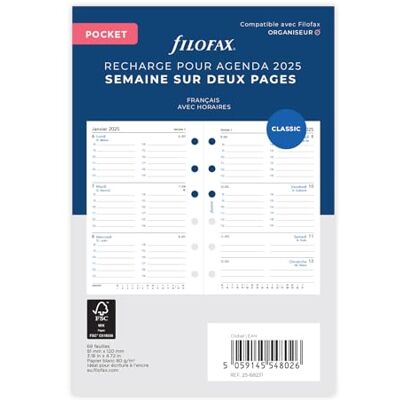 Filofax Pocket 1 semaine sur 2 pages Français 2025 - Publicité Filofax Pocket 1 semaine sur 2 pages Français 2025 - Publicité