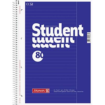 BRUNNEN 106792518 1067925 Student Lot de 5 bloc-notes ligné Linéature 25 70 g/m² 80 pages - Publicité BRUNNEN 106792518 1067925 Student Lot de 5 bloc-notes ligné Linéature 25 70 g/m² 80 pages - Publicité