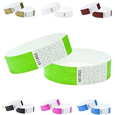 J&R Wristbands J&R Bracelets en papier Fabriqués en Tyvek Lot de 1000 avec 17 variétés de couleurs au choix., Vert citron fluo - Publicité J&R Wristbands J&R Bracelets en papier Fabriqués en Tyvek Lot de 1000 avec 17 variétés de couleurs au choix., Vert citron fluo - Publicité