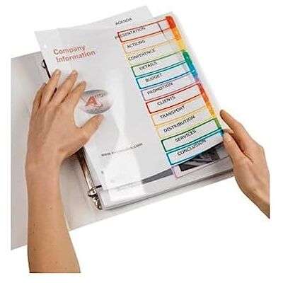 Avery Intercalaires Readyindex, PP, 12 touches, A4 - Publicité Avery Intercalaires Readyindex, PP, 12 touches, A4 - Publicité