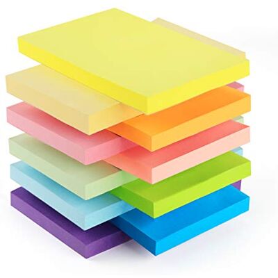 Agoer 10 Pack Notes Sticky Notes, 76 x 127 mm Notes Autocollantes, Bloc Note de 10 Couleurs Vive, 100 Feuilles/Pack, 1000 Feuilles Notes Adhésives pour Maison/Bureau/École - Publicité Agoer 10 Pack Notes Sticky Notes, 76 x 127 mm Notes Autocollantes, Bloc Note de 10 Couleurs Vive, 100 Feuilles/Pack, 1000 Feuilles Notes Adhésives pour Maison/Bureau/École - Publicité