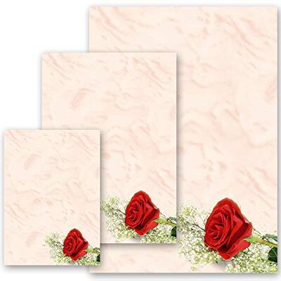 Paper-Media Papier à motif Motif rose ROSE ROUGE 100 feuilles DIN A5 - Publicité Paper-Media Papier à motif Motif rose ROSE ROUGE 100 feuilles DIN A5 - Publicité