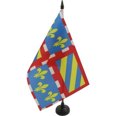 AZ FLAG Drapeau De Table Bourgogne 21x14 cm Petit Drapeau Bourguignon De Bureau 100% Polyester Avec Hampe De 25cm Et Socle En Plastique Noir - Publicité AZ FLAG Drapeau De Table Bourgogne 21x14 cm Petit Drapeau Bourguignon De Bureau 100% Polyester Avec Hampe De 25cm Et Socle En Plastique Noir - Publicité